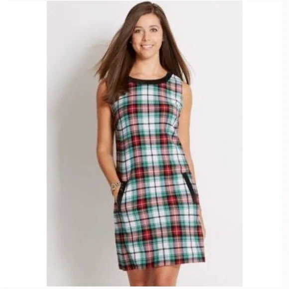 Vineyard Vines | Dresses | Vineyard Vines Sequin Trim Plaid Christmas Dress  | Poshmark